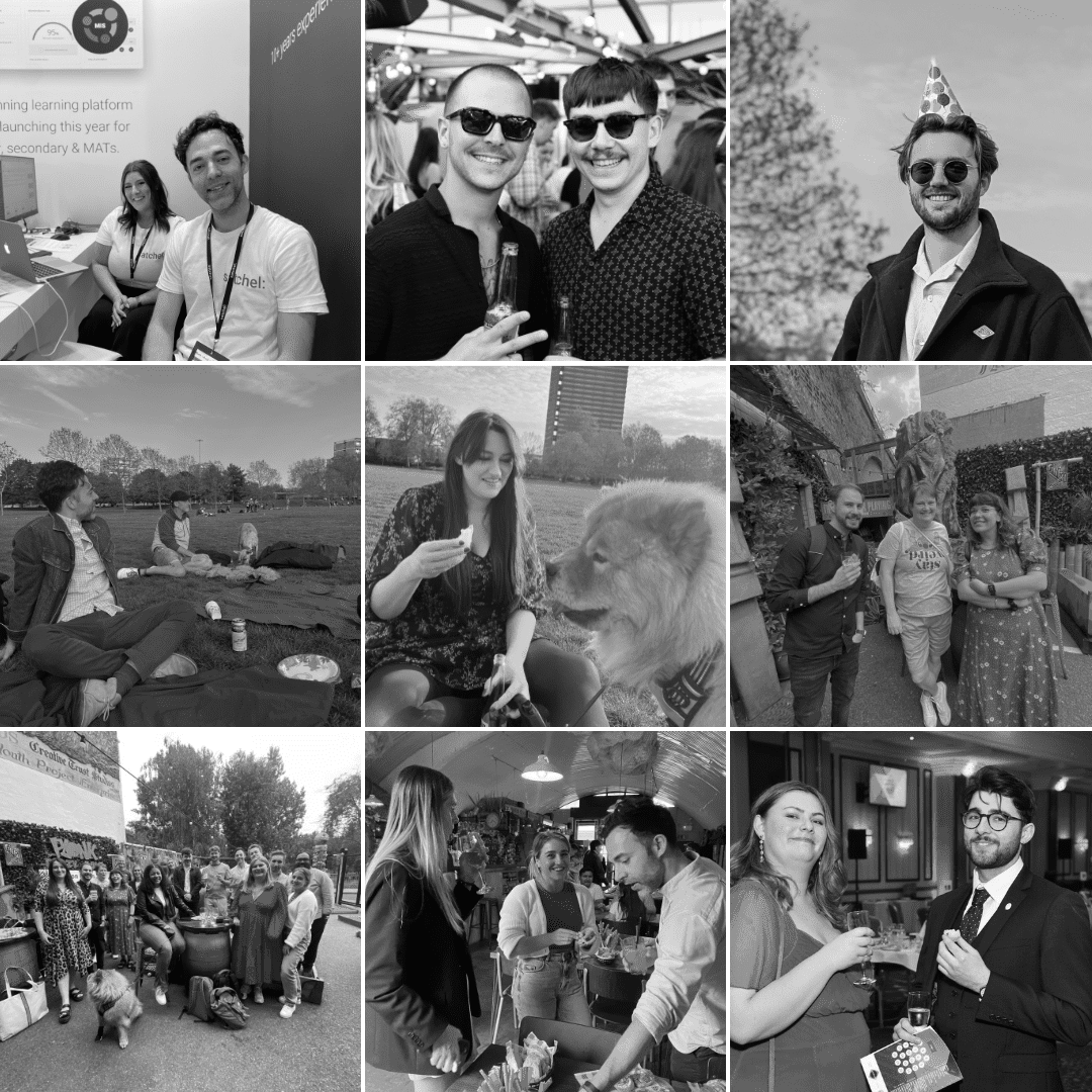 Satchel staff collaborating at company headquarters.