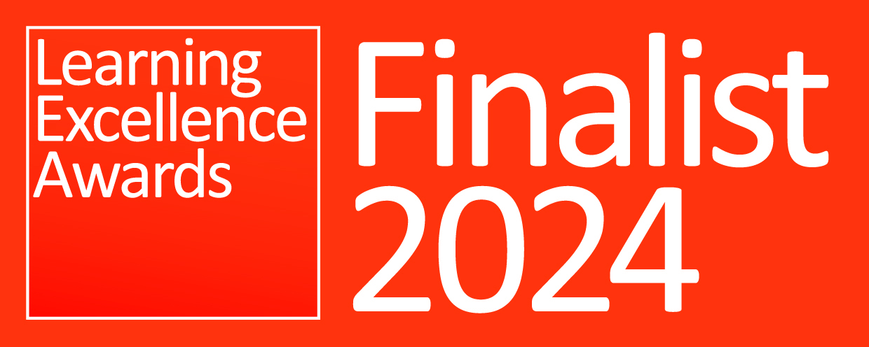Badge indicating Satchel as a 2024 finalist in the Learning Excellence Awards.